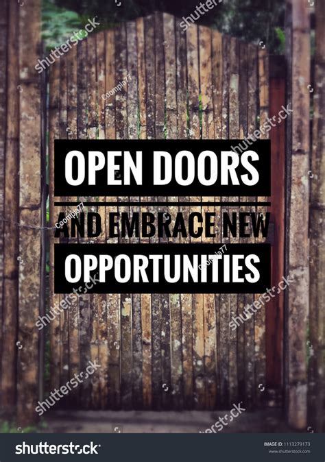 Motivational Inspirational Quotes Open Doors Embrace Stock Photo 1113279173 | Shutterstock