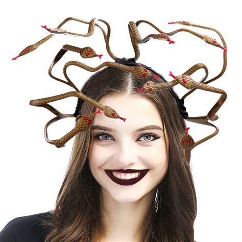 Buy ClobeauMedusa Snake Halloween Headband Costume Medusa Cosplay Costume Headdress Dress up ...