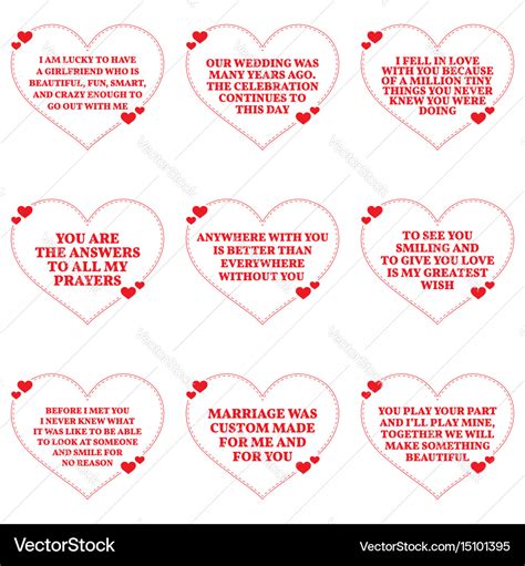 Set of love wishes quotes over white background Vector Image