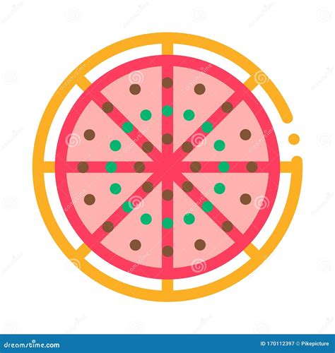 Cut Pizza Icon Vector Outline Illustration Stock Vector - Illustration ...