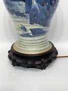 Antique Chinese Blue and White Porcelain Vase Mounted as Lamp - Dixon's Auction at Crumpton