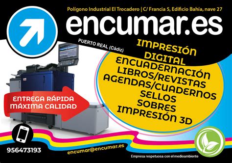 an advertisement for a printing machine with the words encumaress