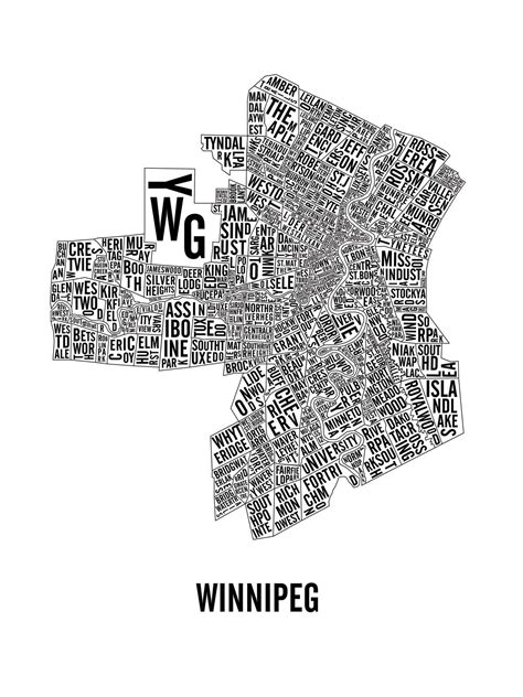 Winnipeg Manitoba City Map Poster - Winnipeg Art - Winnipeg Map - Typography Map | City map ...