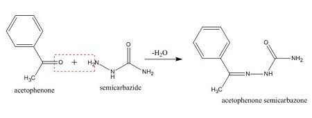 write an equation for the reaction of acetophenone with semicarbazide | Study.com