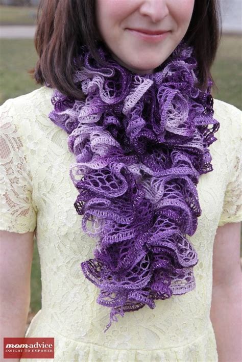 Easy Knitted Ruffled Scarf With Sashay Yarn - MomAdvice