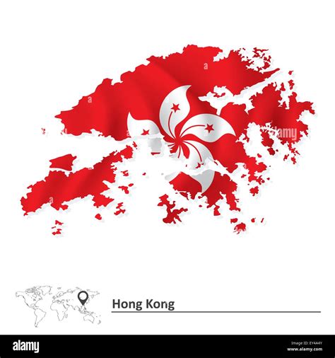 Map of Hong Kong with flag - vector illustration Stock Vector Image & Art - Alamy