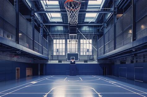 Premium Photo | An image showcasing an indoor basketball court complete ...