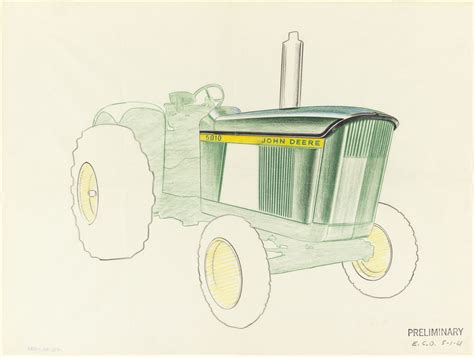 Vintage John Deere Tractor Sketch