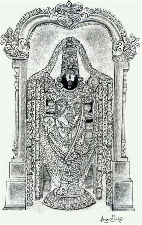 TELUGU WEB WORLD: LORD SRI VENAKTESWARA SWAMY PENCIL SKETCH