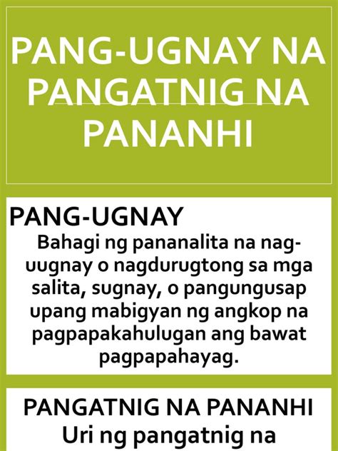 Pang-Ugnay Na Pangatnig Na Pananhi | PDF