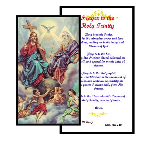 Prayer to the Holy Trinity Laminated Prayer Card HC-249