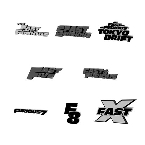 STL file 3D MULTICOLOR LOGO/SIGN - Fast & Furious Movie Titles Pack・3D print design to download ...