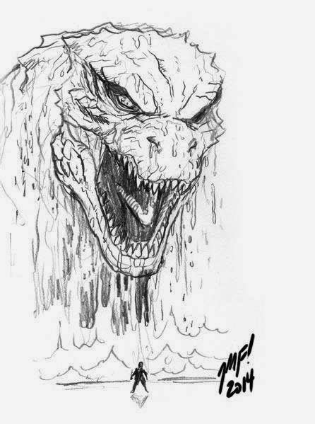 Godzilla 2014 art by Matt Frank Just the mouth teeth line frame w ...