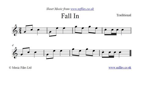 Fall In - a military bugle call instructing the troops to "fall in" or ...