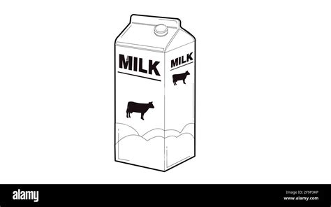 Milk flat icon. Vector isolated Milk Box Icon. Outline pictogram of a ...