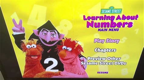 Sesame Street Learning About Numbers 2004 DVD Menu Walkthrough THE FIRST OF ITS KIND ON YOUTUBE ...