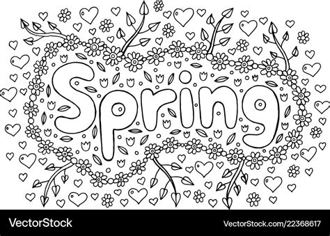 Coloring page for adults with mandala and spring Vector Image