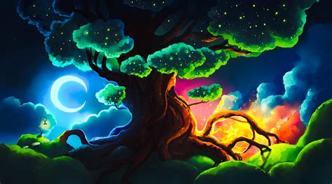 2300x1000 Magical Tree Art 2300x1000 Resolution Wallpaper, HD Fantasy 4K Wallpapers, Images ...