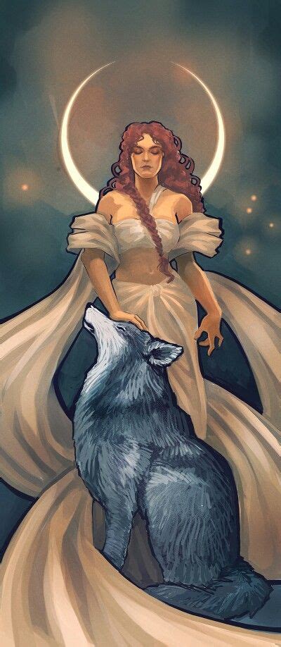 Wolf's Moon, or is it Moon's Wolf? | Goddess art, Artemis goddess, Fantasy art