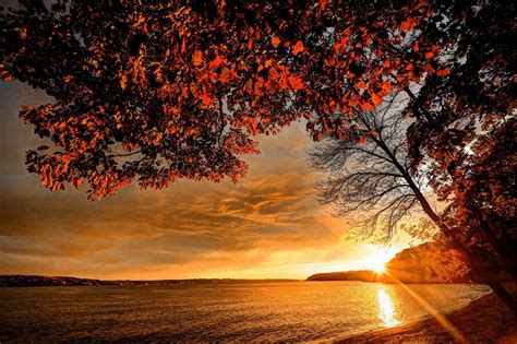 landscape, Autumn, Coast, Sunset, Sky, Lake, Sea, Ocean, Beach Wallpapers HD / Desktop and ...