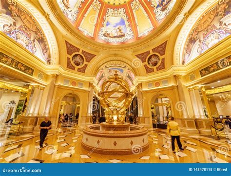 Fountain in Lobby of the Venetian Macao Hotel in Macau Editorial Image ...