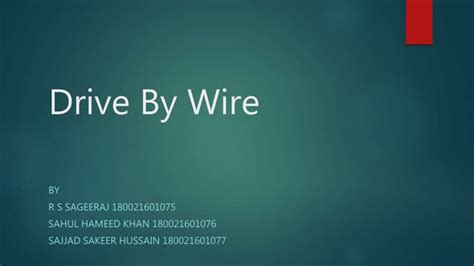 Drive by wire | PPT