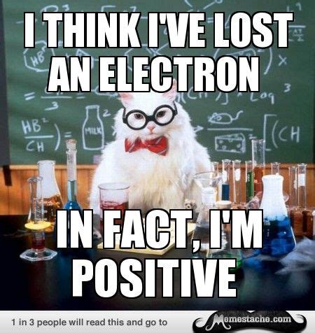 Chemistry Cat Electrons are in fact negative not positive.>>>which is ...