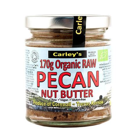 Organic Raw Pecan Nut Butter in 170g jar from Carley's