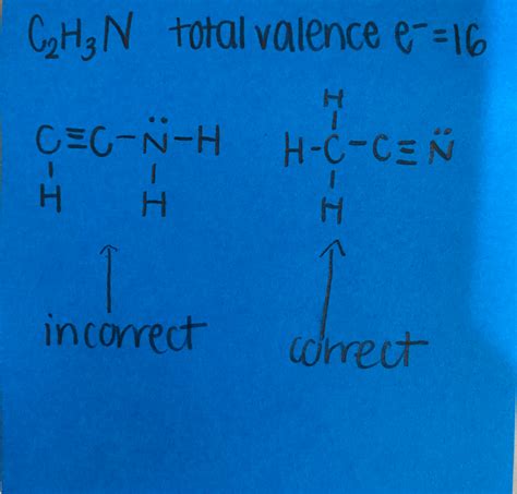 Solved When does the Lewis Dot Structure for C2H3N have to | Chegg.com