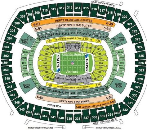 MetLife Stadium Seating Chart, Seat Views, Rows & Seat Numbers