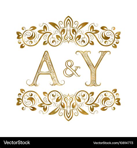 Ay vintage initials logo symbol letters a y Vector Image