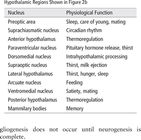 Notable Physiological Functions of the Different | Download Table