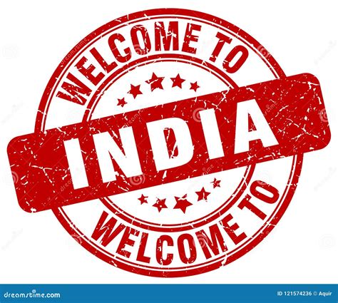 Welcome to India stamp stock vector. Illustration of peeler - 121574236