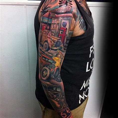 hot rod tattoo sleeve