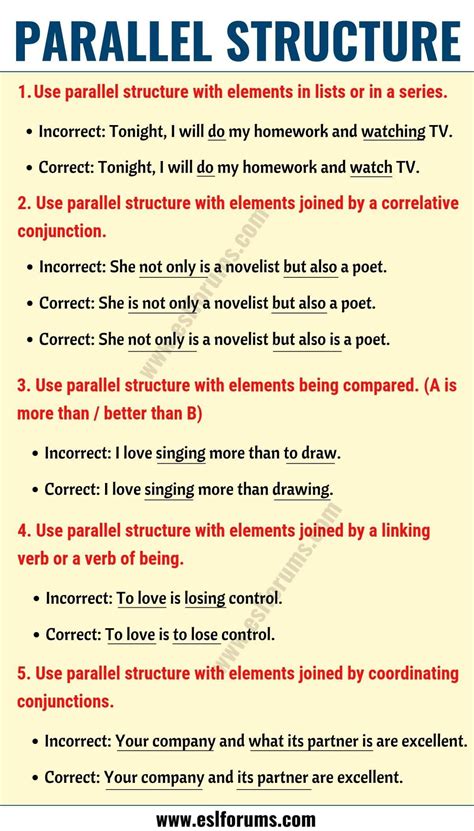 What is Parallelism? Definition, Examples of Parallel Structure in English - ESL Forums ...