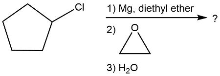 Predict the product for the given reaction. Reactants 1) Mg, diethyl ether, 3) H2O | Homework ...