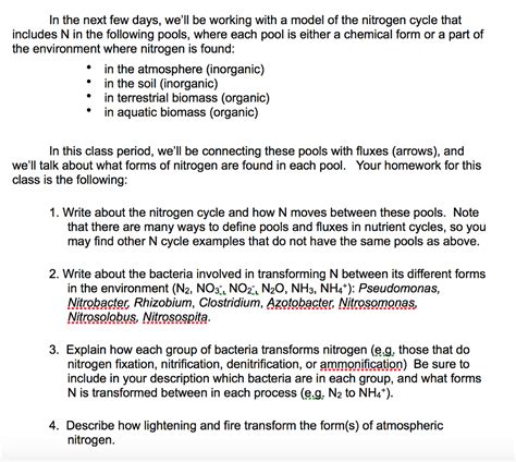 Solved Questions about the nitrogen cycle? Please answer | Chegg.com