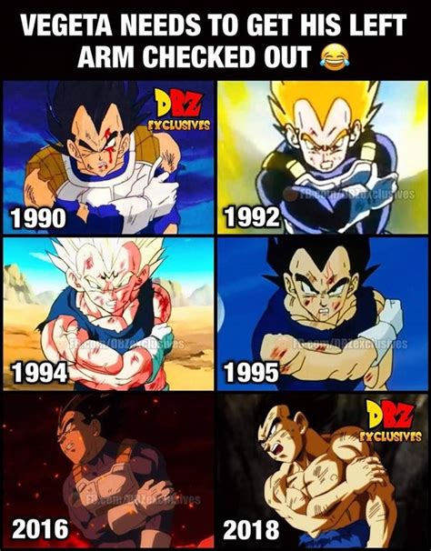 DBZ Fans..... why Vegeta always hurting his left arm?