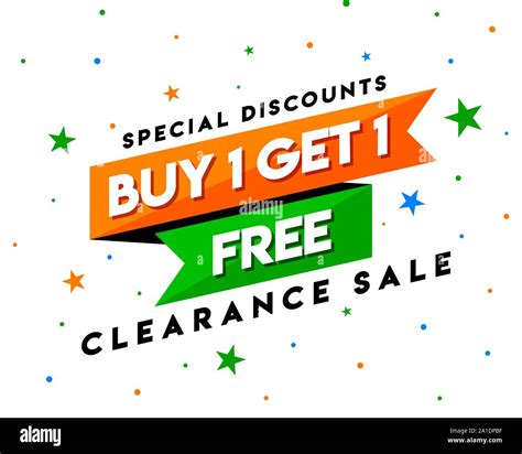 Buy 1 Get 1 Free Clearance Sale Banner Template, Special Discount Logo ...