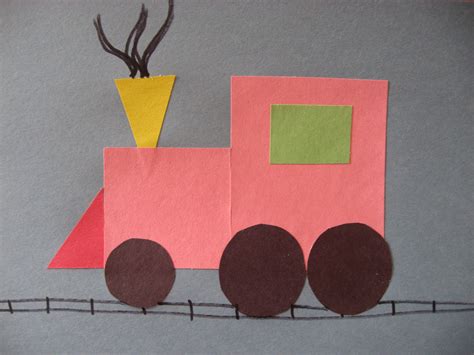 Shape Train | Train crafts, Construction paper crafts, Preschool art