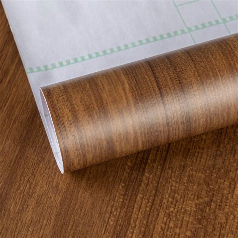 TOTIO Brown Wood Grain Contact Paper Thick Walnut Wood Wallpaper Peel Stick Walnut Wood Look ...