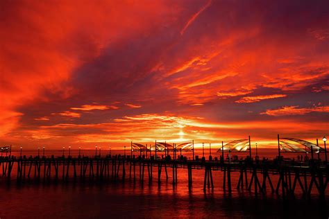 Redondo Beach Pier At Sunset, Redondo Photograph by Panoramic Images ...