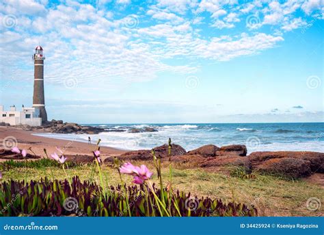 Lighthouse, Punta Del Este, Uruguay Stock Photo - Image of construction, beach: 34425924