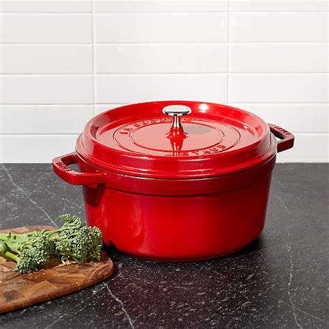 Staub 7-Qt Basil Round Cocotte + Reviews | Crate & Barrel