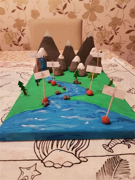 3d river project from source to sea. We used clay for mountains and ...