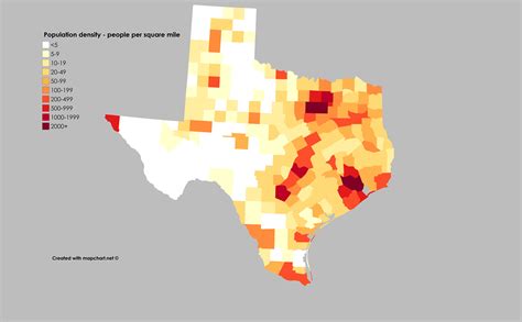 Texas Population Density Map (this took me way too long) : r/MapPorn