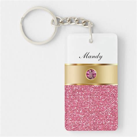 Jeweled Monogram Keychains | Zazzle