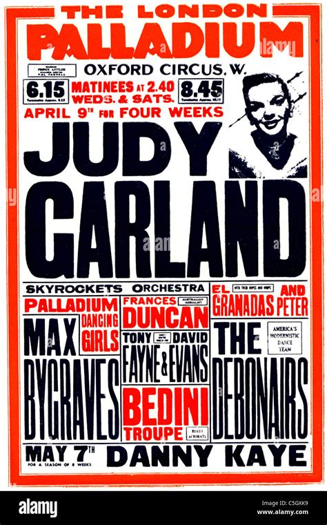 JUDY GARLAND (1922-1969) US singer and film actress at the London ...