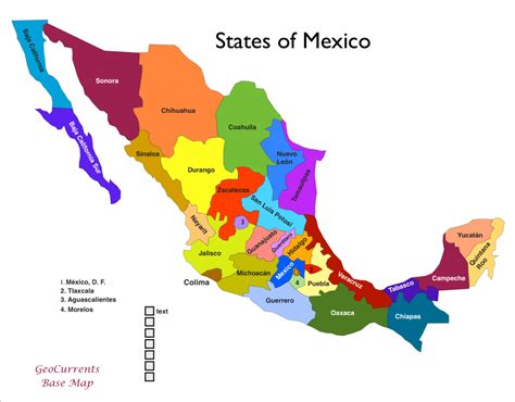 Detailed Mexico Map With States - Lalocades