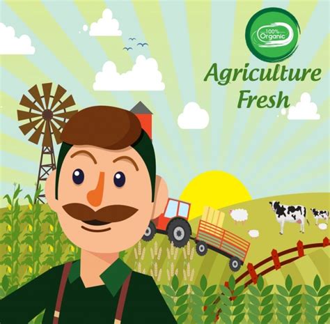 Organic Agriculture Products Advertising Farmer Field Icons-vector Icon ...